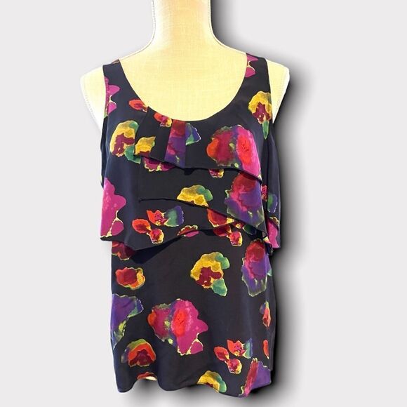 Eliot | EUC Women’s Sleeveless silk Multi-color Abstract Blouse Size Small S - Picture 3 of 8